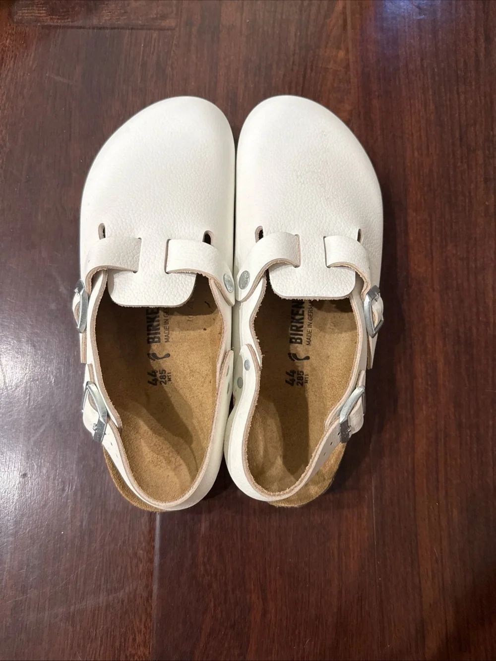 Birkenstock Tokio White Leather Buckle Adjustable Strap Men size 11 Euro 44